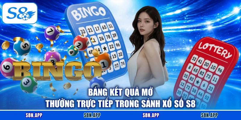 Bảng kết quả mở thưởng trực tiếp trong sảnh xổ số S8