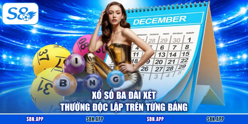 Xổ số ba đài xét thưởng độc lập trên từng bảng